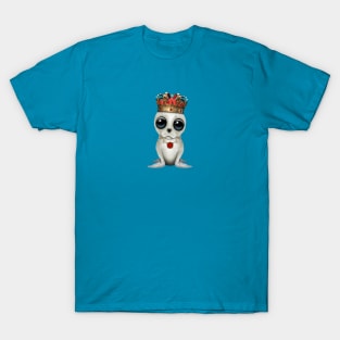 Cute Royal Harp seal Wearing Crown T-Shirt